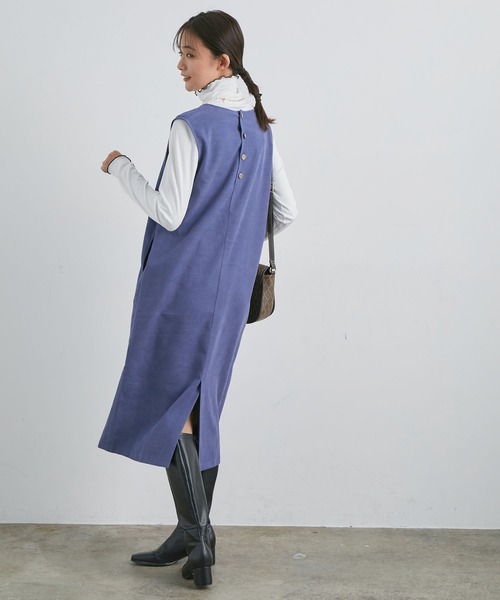 vis-`a-vis（ビサビ）の「【WEB限定】起毛ツイルジャンパースカート（ワンピース・レディース・ブラック/ブルー/キナリ・S/M）」の10枚目の写真