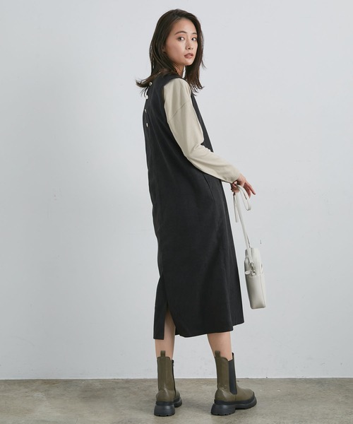 vis-`a-vis（ビサビ）の「【WEB限定】起毛ツイルジャンパースカート（ワンピース・レディース・ブラック/ブルー/キナリ・S/M）」の17枚目の写真