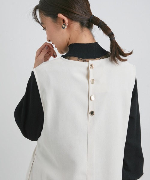 vis-`a-vis（ビサビ）の「【WEB限定】起毛ツイルジャンパースカート（ワンピース・レディース・ブラック/ブルー/キナリ・S/M）」の4枚目の写真