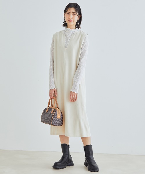 vis-`a-vis（ビサビ）の「【WEB限定】起毛ツイルジャンパースカート（ワンピース・レディース・ブラック/ブルー/キナリ・S/M）」の22枚目の写真