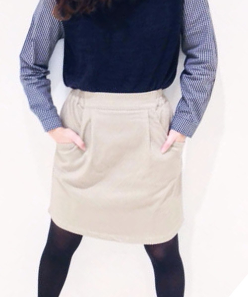 Kastane（カスタネ）の「【Kastane】台形タックミニスカート（スカート・レディース・ベージュ/グレー/インディゴブルー/レッド・FREE）」の13枚目の写真