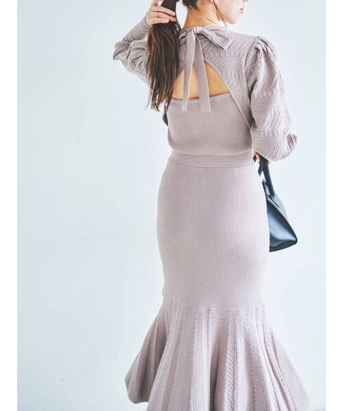 dazzlin（ダズリン）の「クロシェオープンポイントニットワンピース（ワンピース・レディース・ブラック/ベージュ/アイボリー・FREE）」の10枚目の写真