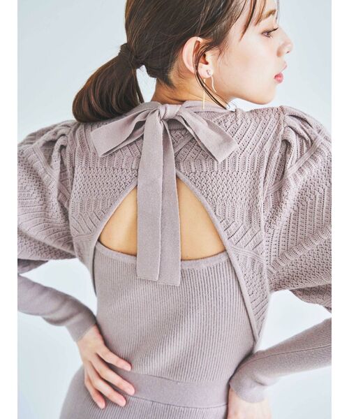 dazzlin（ダズリン）の「クロシェオープンポイントニットワンピース（ワンピース・レディース・ブラック/ベージュ/アイボリー・FREE）」の9枚目の写真