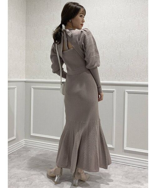 dazzlin（ダズリン）の「クロシェオープンポイントニットワンピース（ワンピース・レディース・ブラック/ベージュ/アイボリー・FREE）」の5枚目の写真