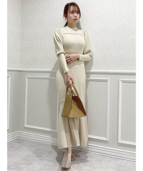 dazzlin（ダズリン）の「クロシェオープンポイントニットワンピース（ワンピース・レディース・ブラック/ベージュ/アイボリー・FREE）」の15枚目の写真