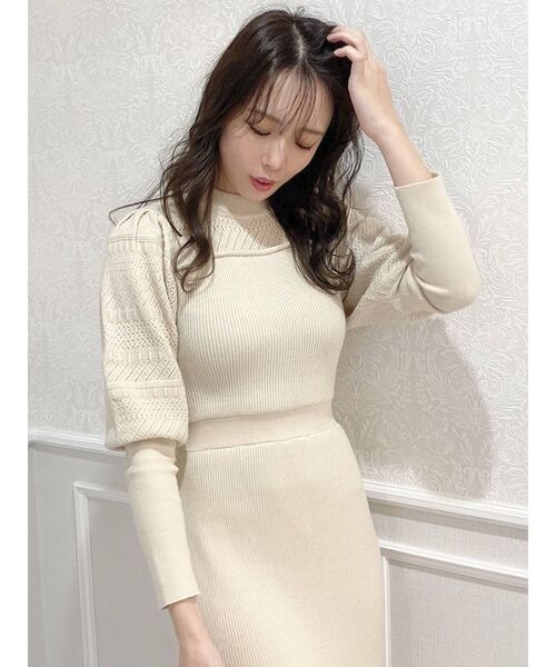 dazzlin（ダズリン）の「クロシェオープンポイントニットワンピース（ワンピース・レディース・ブラック/ベージュ/アイボリー・FREE）」の18枚目の写真