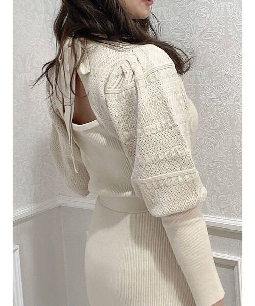 dazzlin（ダズリン）の「クロシェオープンポイントニットワンピース（ワンピース・レディース・ブラック/ベージュ/アイボリー・FREE）」の20枚目の写真