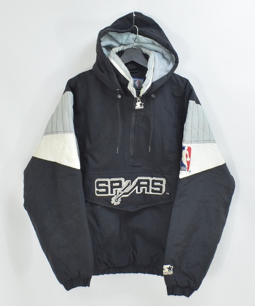スターターSTARTER (L)ヴィンテージ90s デカロゴフリースパーカー 黒 