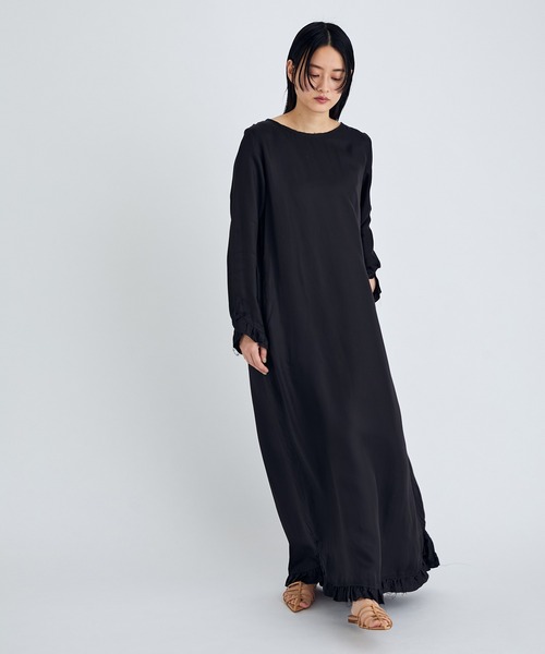 PROVOKE （プロヴォーク）の「【provoke for ADAM ET ROPE'】別注キュプラフリルワンピース（ワンピース・レディース・ブラック/オフホワイト/ラベンダー・FREE）」の8枚目の写真