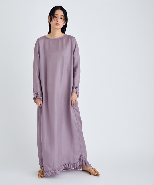 PROVOKE （プロヴォーク）の「【provoke for ADAM ET ROPE'】別注キュプラフリルワンピース（ワンピース・レディース・ブラック/オフホワイト/ラベンダー・FREE）」の6枚目の写真