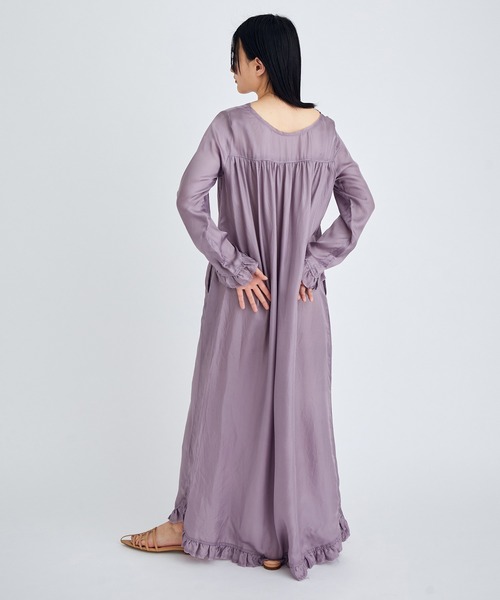 PROVOKE （プロヴォーク）の「【provoke for ADAM ET ROPE'】別注キュプラフリルワンピース（ワンピース・レディース・ブラック/オフホワイト/ラベンダー・FREE）」の7枚目の写真