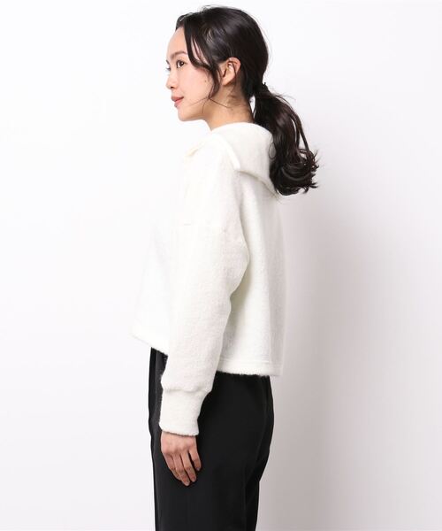 flower（フラワー）の「セーラーニットトップ（ニット/セーター・レディース・ホワイト/カーキ・FREE）」の4枚目の写真