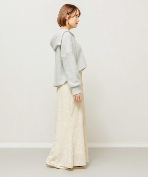 flower（フラワー）の「セーラーニットトップ（ニット/セーター・レディース・ホワイト/カーキ・FREE）」の9枚目の写真