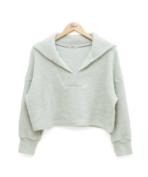 flower（フラワー）の「セーラーニットトップ（ニット/セーター・レディース・ホワイト/カーキ・FREE）」の13枚目の写真