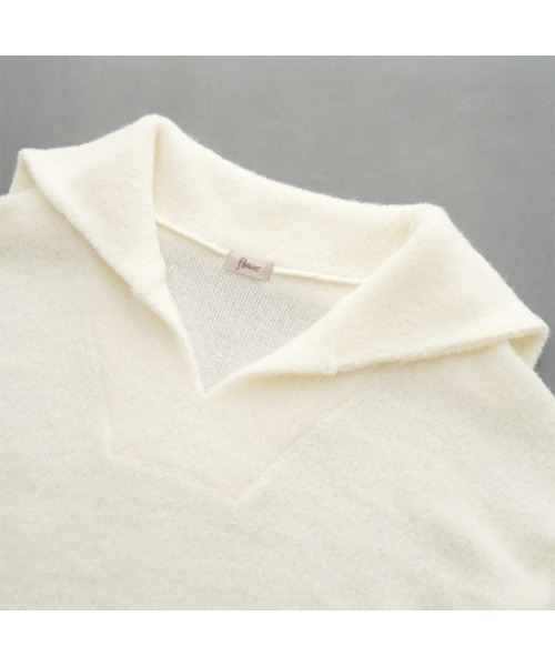 flower（フラワー）の「セーラーニットトップ（ニット/セーター・レディース・ホワイト/カーキ・FREE）」の15枚目の写真