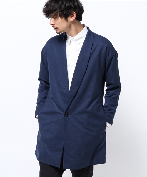 CIAOPANIC（チャオパニック）の「【TOOL FOR Ciaopanic】TR起毛ショールコート（チェスターコート・メンズ・ブルー/ネイビー・LARGE/MEDIUM）」の2枚目の写真