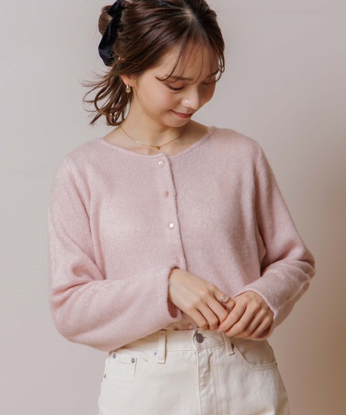 flower（フラワー）の「クリーミーカーディガン（カーディガン/ボレロ・レディース・ホワイト/ベージュ/ピンク・FREE）」の3枚目の写真