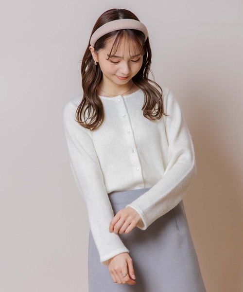 flower（フラワー）の「クリーミーカーディガン（カーディガン/ボレロ・レディース・ホワイト/ベージュ/ピンク・FREE）」の4枚目の写真