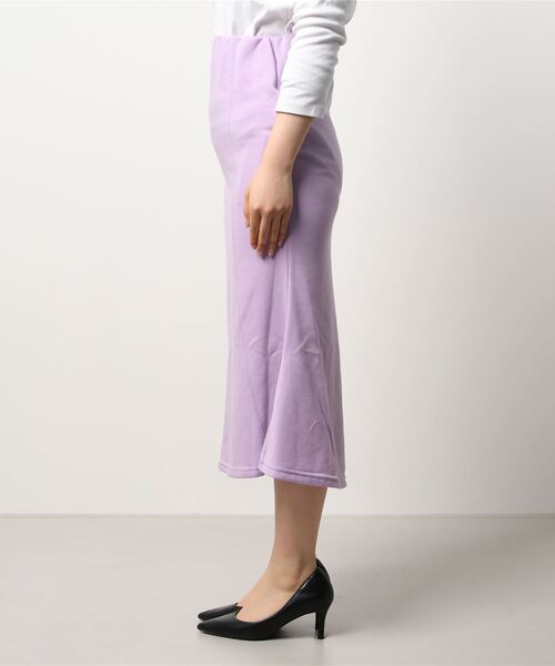 Q（キュー）の「裏毛マーメイドスカート（スカート・レディース・ラベンダー/ライトグリーン・MEDIUM）」の3枚目の写真