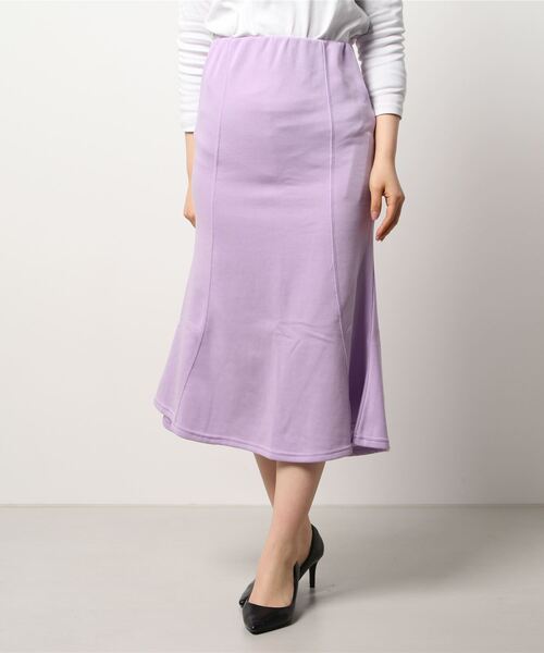 Q（キュー）の「裏毛マーメイドスカート（スカート・レディース・ラベンダー/ライトグリーン・MEDIUM）」の5枚目の写真