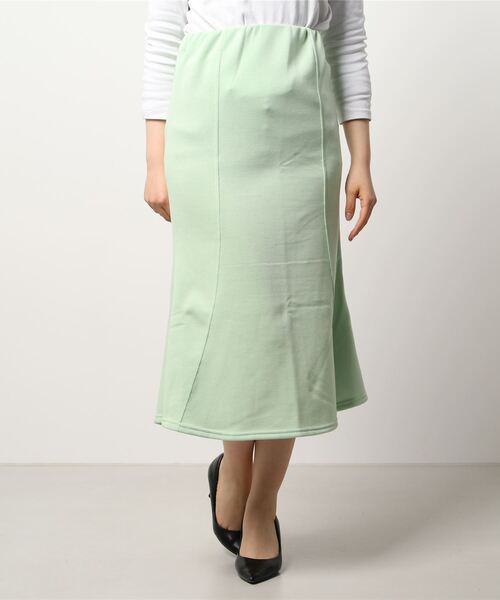 Q（キュー）の「裏毛マーメイドスカート（スカート・レディース・ラベンダー/ライトグリーン・MEDIUM）」の6枚目の写真