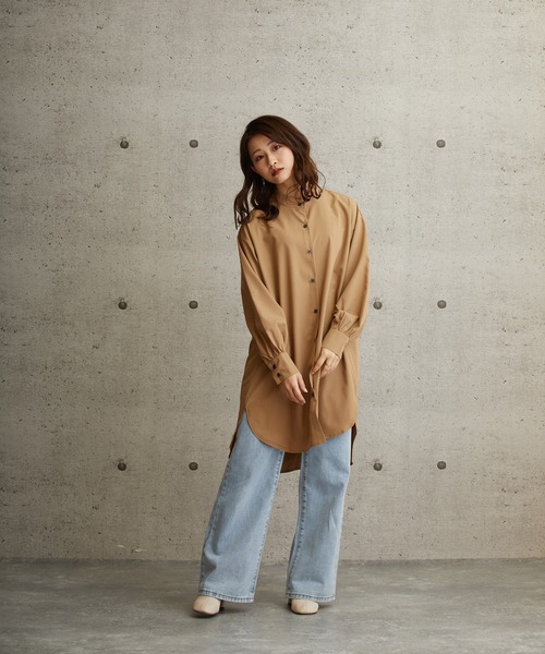 L.H.P(エルエイチピー)の「courage/クラージュ/レギュラーカラービックシャツワンピース(シャツ/ブラウス・レディース・ホワイト/ブラック/ベージュ/イエロー・FREE)」の4枚目の写真