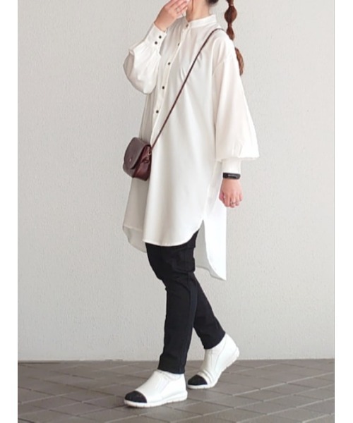 L.H.P(エルエイチピー)の「courage/クラージュ/レギュラーカラービックシャツワンピース(シャツ/ブラウス・レディース・ホワイト/ブラック/ベージュ/イエロー・FREE)」の2枚目の写真