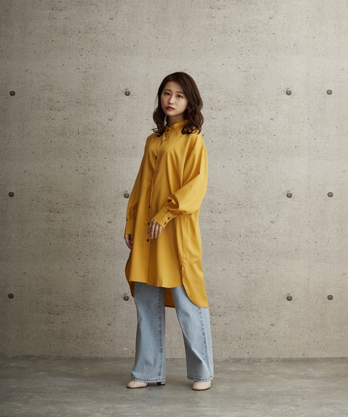 L.H.P(エルエイチピー)の「courage/クラージュ/レギュラーカラービックシャツワンピース(シャツ/ブラウス・レディース・ホワイト/ブラック/ベージュ/イエロー・FREE)」の1枚目の写真