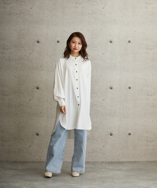 L.H.P(エルエイチピー)の「courage/クラージュ/レギュラーカラービックシャツワンピース(シャツ/ブラウス・レディース・ホワイト/ブラック/ベージュ/イエロー・FREE)」の5枚目の写真