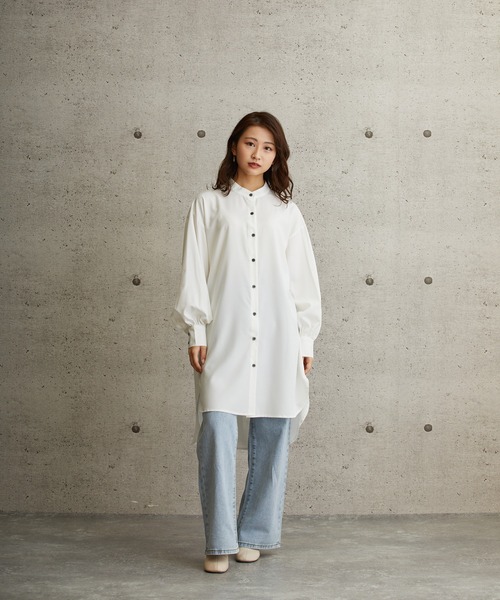 L.H.P(エルエイチピー)の「courage/クラージュ/レギュラーカラービックシャツワンピース(シャツ/ブラウス・レディース・ホワイト/ブラック/ベージュ/イエロー・FREE)」の6枚目の写真