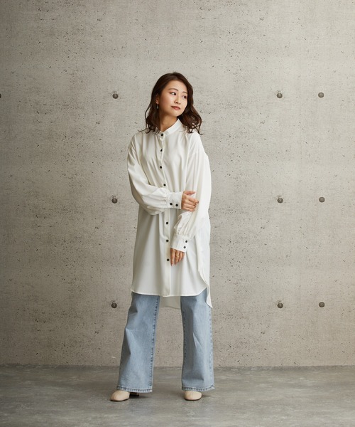 L.H.P(エルエイチピー)の「courage/クラージュ/レギュラーカラービックシャツワンピース(シャツ/ブラウス・レディース・ホワイト/ブラック/ベージュ/イエロー・FREE)」の7枚目の写真
