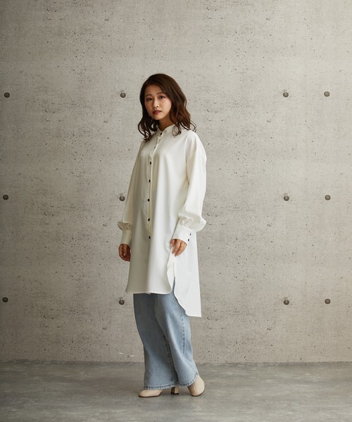 L.H.P(エルエイチピー)の「courage/クラージュ/レギュラーカラービックシャツワンピース(シャツ/ブラウス・レディース・ホワイト/ブラック/ベージュ/イエロー・FREE)」の8枚目の写真