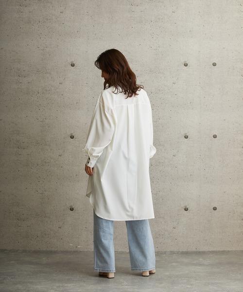 L.H.P(エルエイチピー)の「courage/クラージュ/レギュラーカラービックシャツワンピース(シャツ/ブラウス・レディース・ホワイト/ブラック/ベージュ/イエロー・FREE)」の11枚目の写真