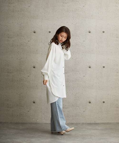 L.H.P(エルエイチピー)の「courage/クラージュ/レギュラーカラービックシャツワンピース(シャツ/ブラウス・レディース・ホワイト/ブラック/ベージュ/イエロー・FREE)」の15枚目の写真