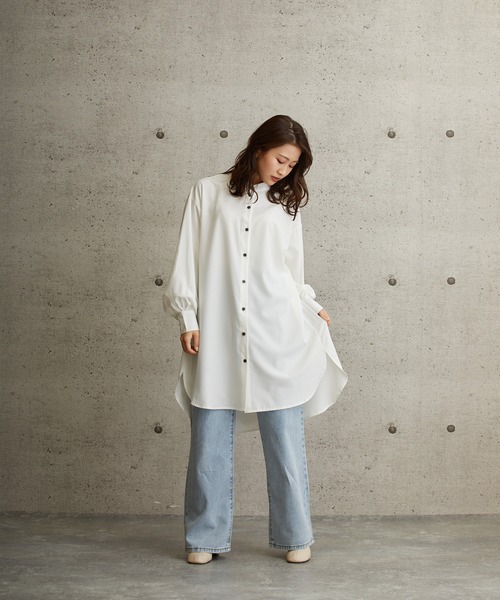 L.H.P(エルエイチピー)の「courage/クラージュ/レギュラーカラービックシャツワンピース(シャツ/ブラウス・レディース・ホワイト/ブラック/ベージュ/イエロー・FREE)」の16枚目の写真