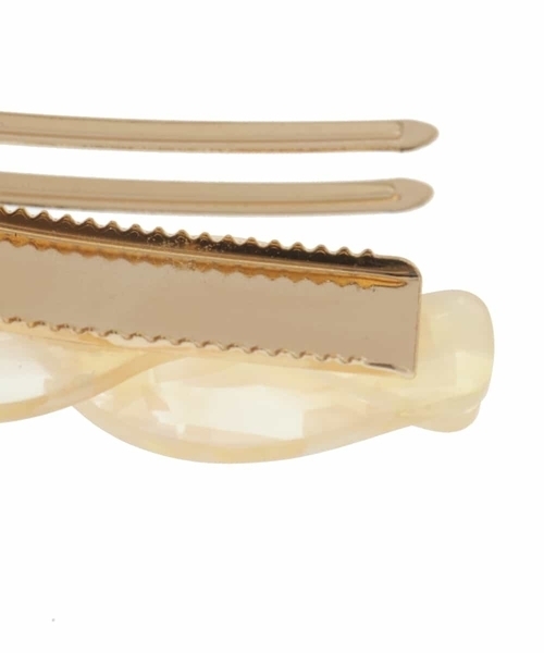 a.v.v（アーヴェヴェ）の「三つ編みマーブルバレッタ（バレッタ/ヘアクリップ・レディース・ブラウン/ライトグレー/アイボリー・38）」の9枚目の写真