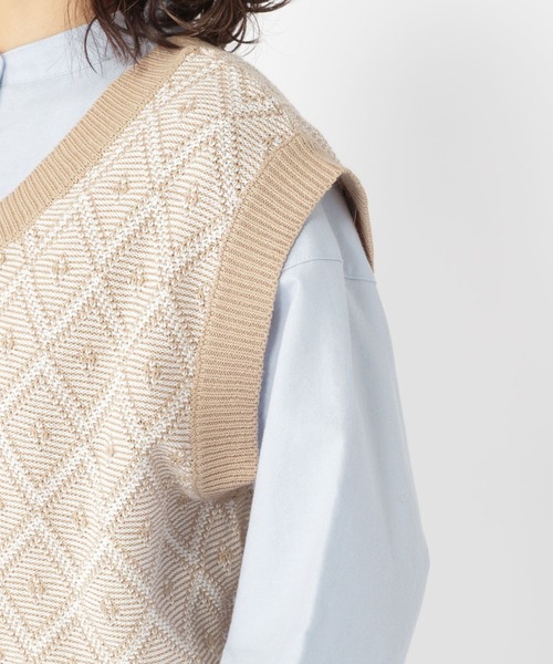 studio CLIP(スタディオクリップ)の「7ゲージ柄アソートニットベスト(ベスト・レディース・ベージュ/イエロー/グリーン/ブラウン系その他・FREE)」の6枚目の写真
