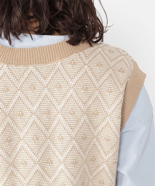 studio CLIP(スタディオクリップ)の「7ゲージ柄アソートニットベスト(ベスト・レディース・ベージュ/イエロー/グリーン/ブラウン系その他・FREE)」の8枚目の写真