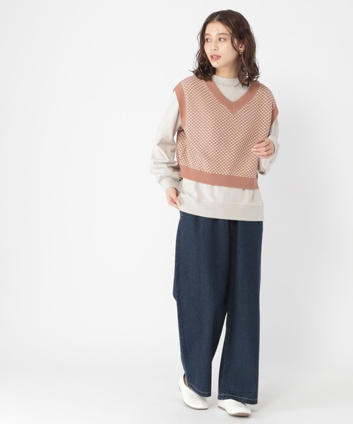 studio CLIP(スタディオクリップ)の「7ゲージ柄アソートニットベスト(ベスト・レディース・ベージュ/イエロー/グリーン/ブラウン系その他・FREE)」の14枚目の写真