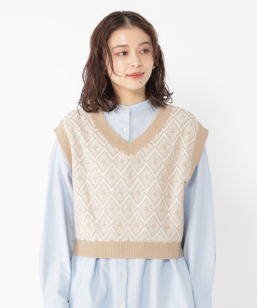 studio CLIP(スタディオクリップ)の「7ゲージ柄アソートニットベスト(ベスト・レディース・ベージュ/イエロー/グリーン/ブラウン系その他・FREE)」の17枚目の写真