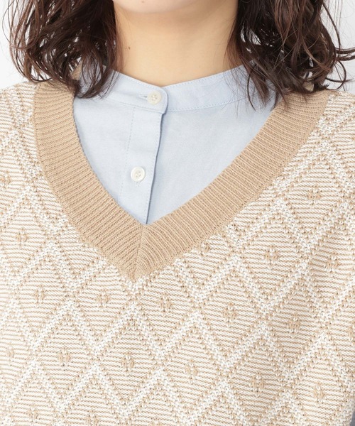 studio CLIP(スタディオクリップ)の「7ゲージ柄アソートニットベスト(ベスト・レディース・ベージュ/イエロー/グリーン/ブラウン系その他・FREE)」の5枚目の写真