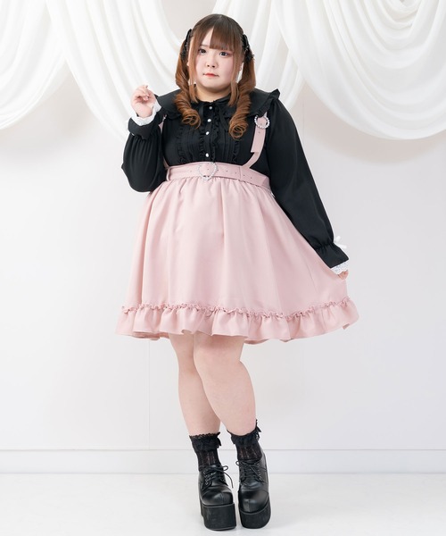 DearMyLoveWhip(ディアマイラブホイップ)の「ストーンバックルサスフリルスカート(スカート・レディース・チェック/ブラック/ピンク・XXXX-LARGE/XXX-LARGE)」の4枚目の写真