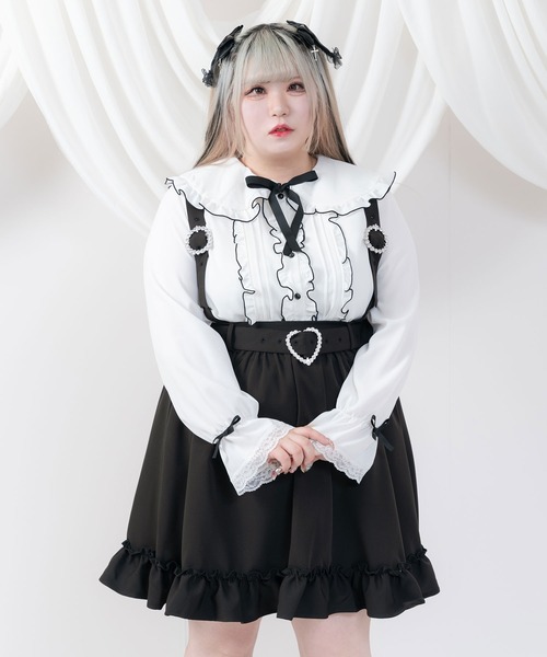 DearMyLoveWhip(ディアマイラブホイップ)の「ストーンバックルサスフリルスカート(スカート・レディース・チェック/ブラック/ピンク・XXXX-LARGE/XXX-LARGE)」の8枚目の写真