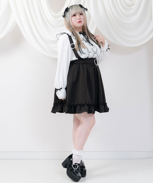 DearMyLoveWhip(ディアマイラブホイップ)の「ストーンバックルサスフリルスカート(スカート・レディース・チェック/ブラック/ピンク・XXXX-LARGE/XXX-LARGE)」の9枚目の写真