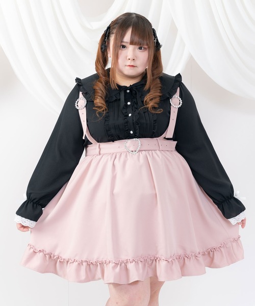 DearMyLoveWhip(ディアマイラブホイップ)の「ストーンバックルサスフリルスカート(スカート・レディース・チェック/ブラック/ピンク・XXXX-LARGE/XXX-LARGE)」の5枚目の写真