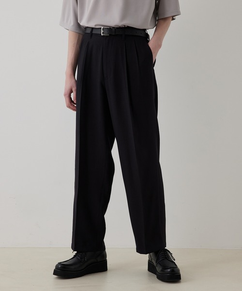 JUNRED（ジュンレッド）の「ドレープテクスチャー2タックワイドパンツ（スラックス・メンズ・ライトグレー/ブラック/ブルー系その他4・S/M/L）」の5枚目の写真