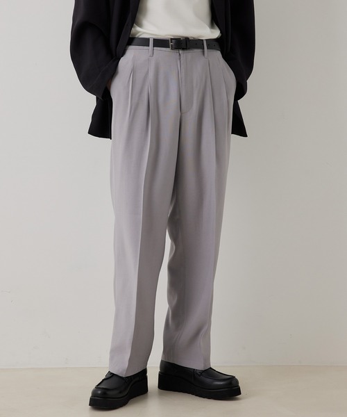 JUNRED（ジュンレッド）の「ドレープテクスチャー2タックワイドパンツ（スラックス・メンズ・ライトグレー/ブラック/ブルー系その他4・S/M/L）」の7枚目の写真