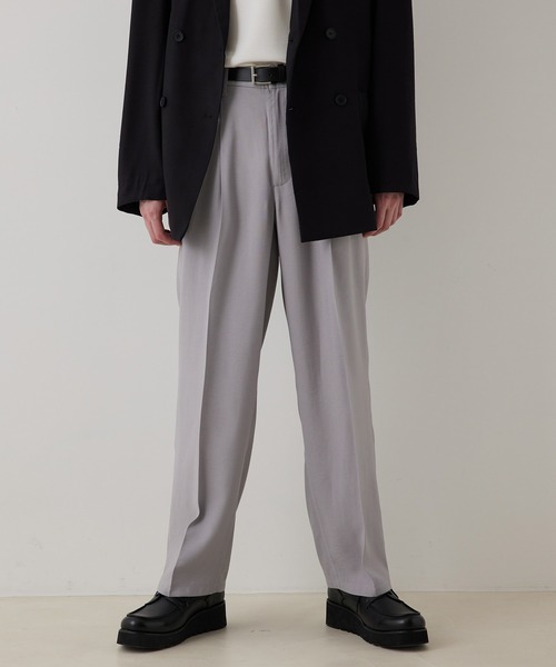 JUNRED（ジュンレッド）の「ドレープテクスチャー2タックワイドパンツ（スラックス・メンズ・ライトグレー/ブラック/ブルー系その他4・S/M/L）」の8枚目の写真
