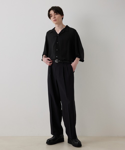 JUNRED（ジュンレッド）の「ドレープテクスチャー2タックワイドパンツ（スラックス・メンズ・ライトグレー/ブラック/ブルー系その他4・S/M/L）」の12枚目の写真