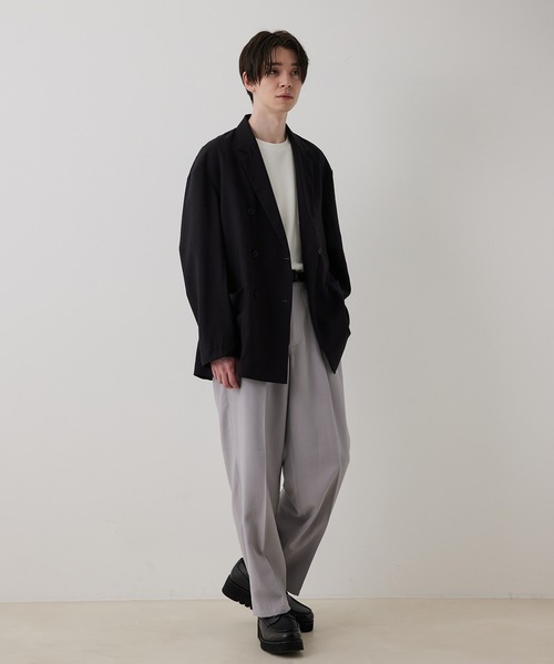 JUNRED（ジュンレッド）の「ドレープテクスチャー2タックワイドパンツ（スラックス・メンズ・ライトグレー/ブラック/ブルー系その他4・S/M/L）」の13枚目の写真